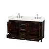 Custom image for Espresso with Brushed Chrome Trim / Carrara Cultured Marble, Rectangular Sink / No Mirror