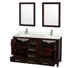Custom image for Espresso with Brushed Chrome Trim / Giotto Quartz, Rectangular Sink / 24