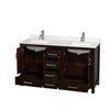 Custom image for Espresso with Brushed Chrome Trim / Giotto Quartz, Rectangular Sink / No Mirror