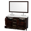 Custom image for Espresso with Brushed Chrome Trim / Giotto Quartz, Rectangular Sink / 58