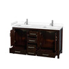 Custom image for Espresso with Brushed Chrome Trim / White Cultured Marble, Rectangular Sink / No Mirror