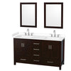Custom image for Espresso with Brushed Chrome Trim / White Cultured Marble, Rectangular Sink / 24