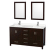 Custom image for Espresso with Brushed Chrome Trim / White Quartz, Rectangular Sink / 24
