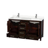 Custom image for Espresso with Brushed Chrome Trim / White Quartz, Rectangular Sink / No Mirror