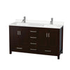 Custom image for Espresso with Brushed Chrome Trim / White Quartz, Rectangular Sink / No Mirror