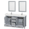 Custom image for Gray with Brushed Chrome Trim / Carrara Cultured Marble, Rectangular Sink / 24