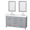 Custom image for Gray with Brushed Chrome Trim / Carrara Cultured Marble, Rectangular Sink / 24