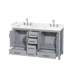 Custom image for Gray with Brushed Chrome Trim / Carrara Cultured Marble, Rectangular Sink / No Mirror