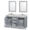 Custom image for Gray with Brushed Chrome Trim / White Carrara Marble, Oval Sink / 24