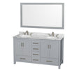 Custom image for Gray with Brushed Chrome Trim / White Carrara Marble, Oval Sink / 58