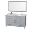 Custom image for Gray with Brushed Chrome Trim / White Carrara Marble, Rectangular Sink / 58