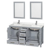 Custom image for Gray with Brushed Chrome Trim / Giotto Quartz, Rectangular Sink / 24