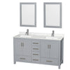 Custom image for Gray with Brushed Chrome Trim / Giotto Quartz, Rectangular Sink / 24