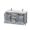 Custom image for Gray with Brushed Chrome Trim / Giotto Quartz, Rectangular Sink / No Mirror