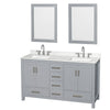 Custom image for Gray with Brushed Chrome Trim / Giotto Quartz, Rectangular Sink / 24