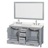 Custom image for Gray with Brushed Chrome Trim / Giotto Quartz, Rectangular Sink / 58