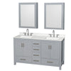 Custom image for Gray with Brushed Chrome Trim / Giotto Quartz, Rectangular Sink / Medicine Cabinets