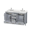Custom image for Gray with Brushed Chrome Trim / Giotto Quartz, Rectangular Sink / No Mirror