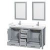 Custom image for Gray with Brushed Chrome Trim / White Cultured Marble, Rectangular Sink / 24