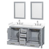 Custom image for Gray with Brushed Chrome Trim / White Cultured Marble, Rectangular Sink / 24