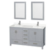 Custom image for Gray with Brushed Chrome Trim / White Quartz, Rectangular Sink / 24
