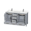 Custom image for Gray with Brushed Chrome Trim / White Quartz, Rectangular Sink / No Mirror