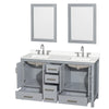 Custom image for Gray with Brushed Chrome Trim / White Quartz, Rectangular Sink / 24