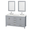 Custom image for Gray with Brushed Chrome Trim / White Quartz, Rectangular Sink / 24