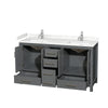 Custom image for Dark Gray with Brushed Chrome Trim / Carrara Cultured Marble, Rectangular Sink / No Mirror