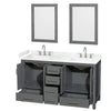 Custom image for Dark Gray with Brushed Chrome Trim / Carrara Cultured Marble, Rectangular Sink / 24