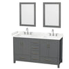 Custom image for Dark Gray with Brushed Chrome Trim / Carrara Cultured Marble, Rectangular Sink / 24