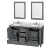 Custom image for Dark Gray with Brushed Chrome Trim / White Carrara Marble, Oval Sink / 24