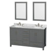 Custom image for Dark Gray with Brushed Chrome Trim / White Carrara Marble, Oval Sink / 24