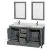 Custom image for Dark Gray with Brushed Chrome Trim / White Carrara Marble, Rectangular Sink / 24