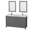 Custom image for Dark Gray with Brushed Chrome Trim / White Carrara Marble, Rectangular Sink / 24