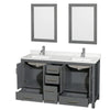 Custom image for Dark Gray with Brushed Chrome Trim / Giotto Quartz, Rectangular Sink / 24