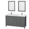 Custom image for Dark Gray with Brushed Chrome Trim / Giotto Quartz, Rectangular Sink / 24