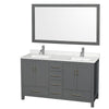 Custom image for Dark Gray with Brushed Chrome Trim / Giotto Quartz, Rectangular Sink / 58