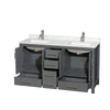 Custom image for Dark Gray with Brushed Chrome Trim / Giotto Quartz, Rectangular Sink / No Mirror
