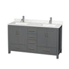 Custom image for Dark Gray with Brushed Chrome Trim / Giotto Quartz, Rectangular Sink / No Mirror