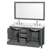 Custom image for Dark Gray with Brushed Chrome Trim / Giotto Quartz, Rectangular Sink / 58