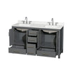 Custom image for Dark Gray with Brushed Chrome Trim / Giotto Quartz, Rectangular Sink / No Mirror