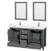 Custom image for Dark Gray with Brushed Chrome Trim / White Cultured Marble, Rectangular Sink / 24