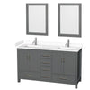 Custom image for Dark Gray with Brushed Chrome Trim / White Cultured Marble, Rectangular Sink / 24