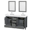 Custom image for Dark Gray with Brushed Chrome Trim / White Cultured Marble, Rectangular Sink / 24