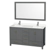 Custom image for Dark Gray with Brushed Chrome Trim / White Quartz, Rectangular Sink / 58