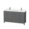 Custom image for Dark Gray with Brushed Chrome Trim / White Quartz, Rectangular Sink / No Mirror