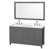 Custom image for Dark Gray with Brushed Chrome Trim / White Quartz, Rectangular Sink / 58