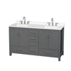Custom image for Dark Gray with Brushed Chrome Trim / White Quartz, Rectangular Sink / No Mirror