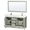 Custom image for Light Green with Brushed Nickel Trim / Carrara Cultured Marble, Rectangular Sink / 58
